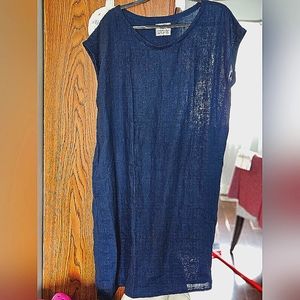 Navy linen dress